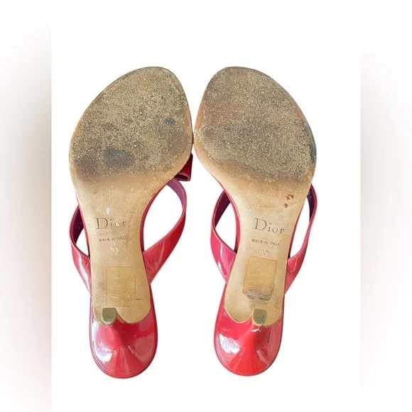 Dior Pink Patent Leather Bow Sandals Size 38 - Picture 6 of 8